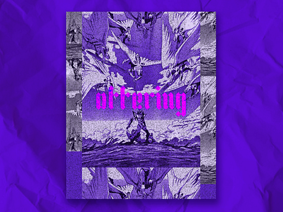 –Offering– abstract anime blackletter blending color genesis illustration neon neon colors offering poster sacrifice type