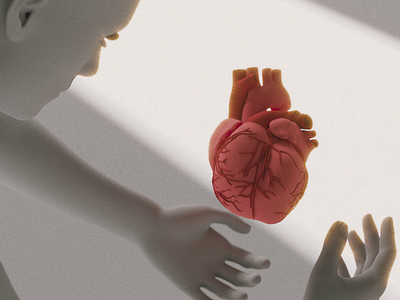 The Heart 3d 3d illustration art direction cinema 4d creative design direction heart illustration motion design zbrush