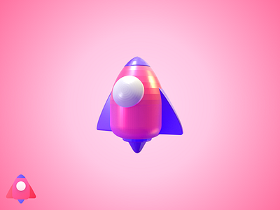 Rocket 3D icon 3d c4d design icon pink purple ui