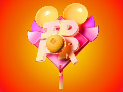 Chinese New Year IDfor 3D 2020 3d branding c4d font icon ui 品牌 图标 插图 设计