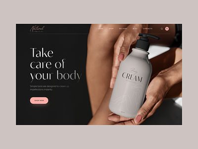 Body Cream body branding cosmetic cream design ecommerce landing page natural cosmetic one page ui ux web website