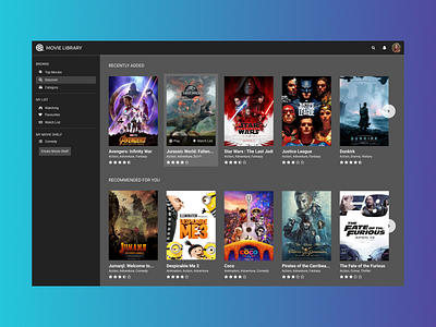 Movie Library app figma library movie ui ux