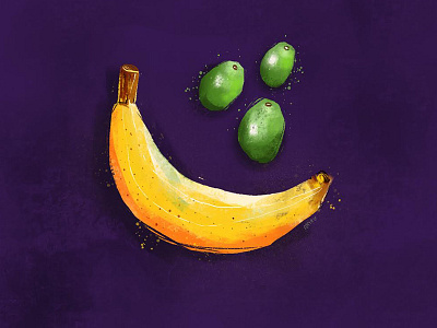 Fruits Lover banana digitalpainting doodle fruits grapes illustration procreate sketch speedpainting