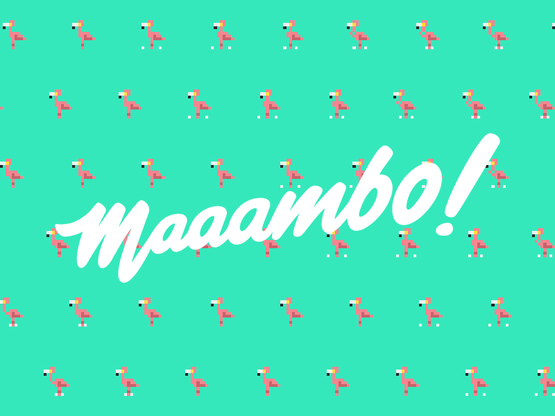 Pixelated Flamingo Pattern