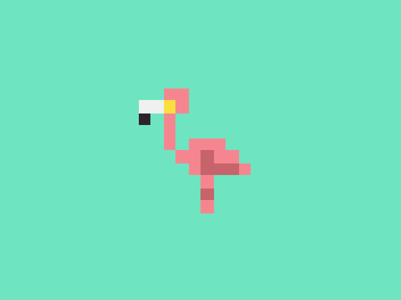 Pixelated Flamingo animation characteranimation characterdesign maaambodoes maaambogif motiongraphics pixel pixelart