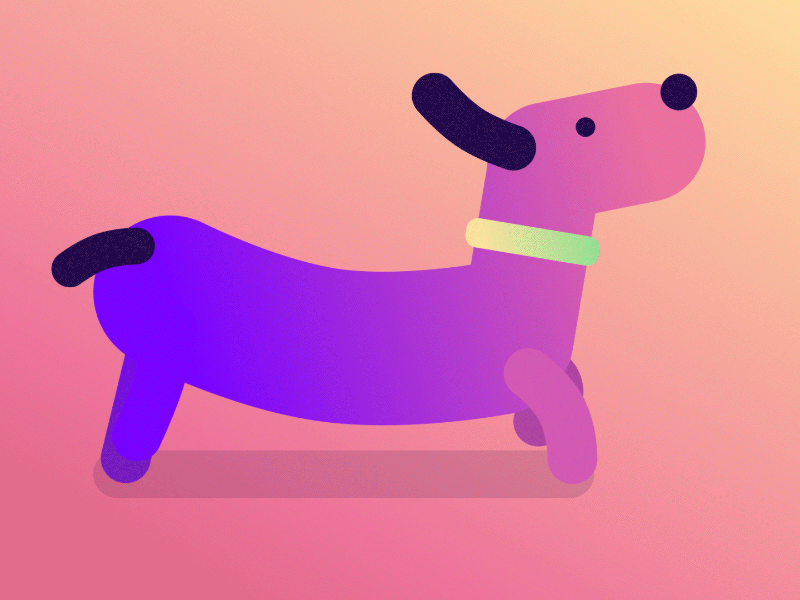 Gradient Dog aftereffects animation character character animation dog explainer geometric gradient minimal motiongraphics