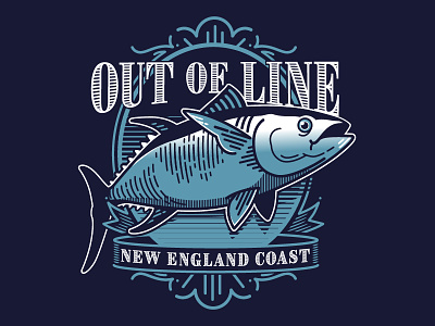 Out of Line boat fishing label lines money tuna