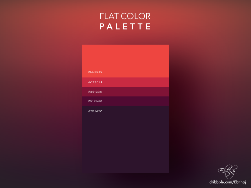 Flat Color Palette by Ebtihaj on Dribbble