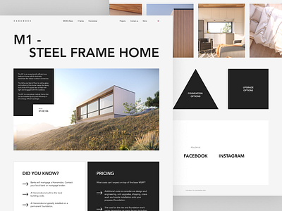 Modular Houses LP concept design landing page minimal typography ui ui design ux web web design