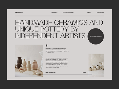 Ceramics & Pottery bold ceramics clean design interface minimal pottery trending trends typography ui ui design visual design web