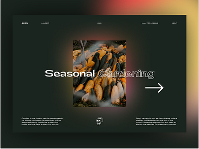 Seasonal Gardening clean concept dark mode dark ui design interface minimal typography ui ui design visual design web