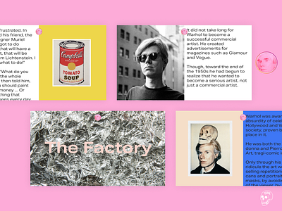 Andy Warhol(a) andy warhol clean design minimal pop art retro design typography ui ui design ux warhol web web design