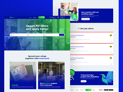 truly.work – Landing page home page job job search landing landing page ui design ux design visual design web web design website work