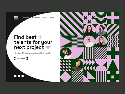 ~ find best talents website ~ abstract clean concept find talents geometry hiring people shapes talent team ui design visual web design website design