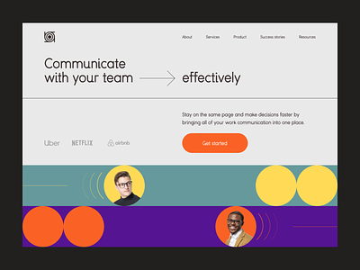 ~ team communication tool – website ~ app chat clean communication geometric grid landing page minimalistic new people team tool ui design visual design web web app website