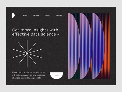 ~data science landing page ~ abstract analytics big data clean cloud concept dark ui data data analysis data science devops geometric grid hero section landing page minimalistic purple typography ui design website
