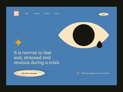 ~ mental health – website ~ abstract anxiety blue clean illustration mental mental health mental health awareness mentalhealth minimalistic psychology therapy ui design visual web design website website design wellbeing wellness