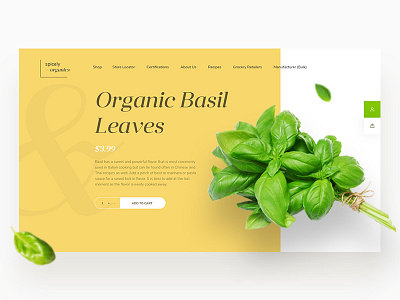Spicely Organics e commerce food product card shopping ui ux web web design website