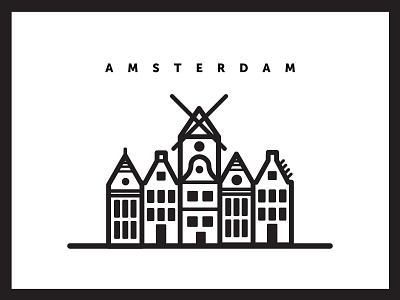 Amster — Dam amsterdam architecture building city geometrical illustration illustrator minimalistic town view