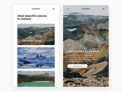 Travel App app clean iceland interface mobile travel ui ux