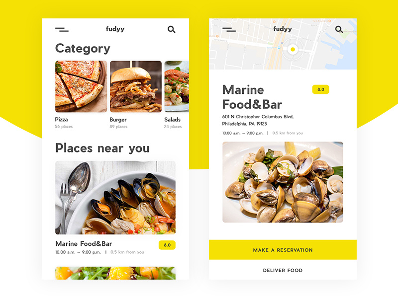 Restaurant App by solya for Ester Digital NYC&London  Design