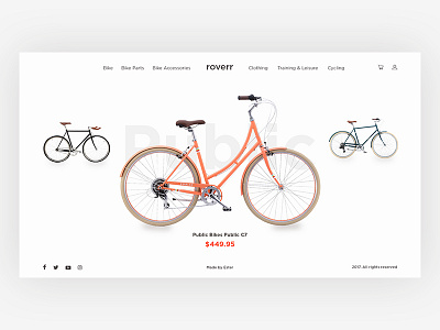 Bike Store active bike concept e commerce interface minimal shopping typography ui ux