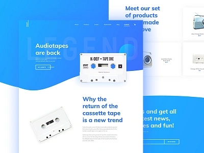 Retro Audiotape LP audio audiotape cassette interface landing landing page lp retro shopping ui ui design