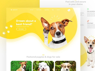 Pet Shop dog e commerce landing page lp pet puppy shop ui ui design ui interface ux