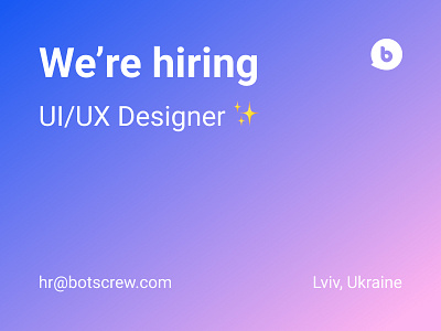 We're hiring the UI/UX Designer!