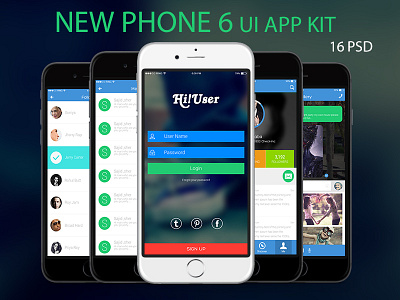 New Phone 6 Ui App Kit app kit mobile uiux