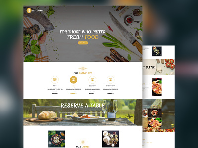 Restaurant psd template themeforest web web design website