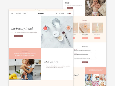 Beauty Theme beauty clean ecommerce homepage shop store theme ui