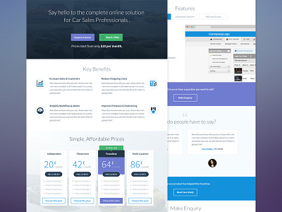 One Pager clean contact form flat pricing simple source sans testimonial ui user interface