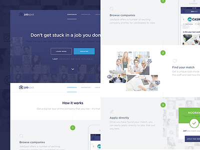 JobSpot Redesign design flat gotham hiring jobs redesign typography ui ux web