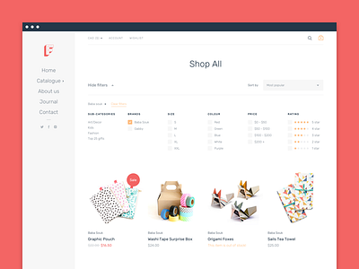 Collections page clean design fresh ui ux web
