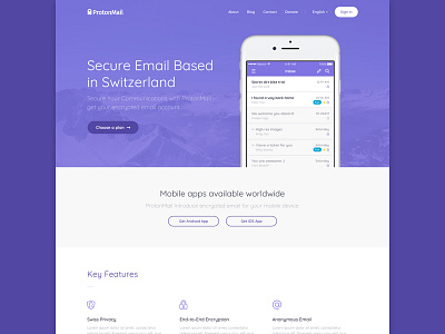 Mailing app app clean concept design email purple ui ux
