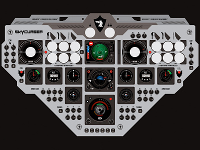 Arcade Machine Dash Board Demo airplane arcade control illustration illustrator panel shoot em up skycurser skycurser arcade skycurser board vector