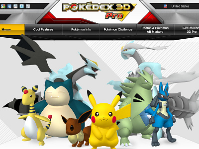 12 Pok 323 Pkedex 3d Pro Homepage V02.06 3d design illustrator parallax photoshop web web design pokémon