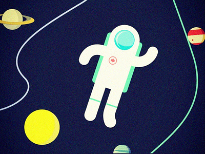 Space astronaut debut illustration planets space spaceman
