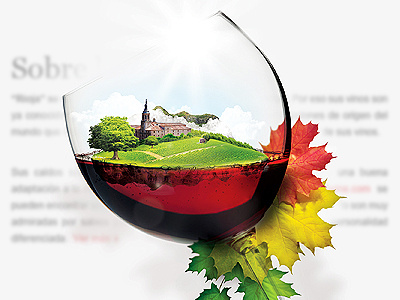 La Rioja glass illustration photo manipulation wine