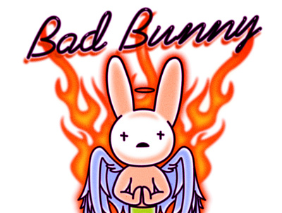 Bad Bunny - La Nueva Religión airbrush badbunny graphicdesign illustration lettering merchandise