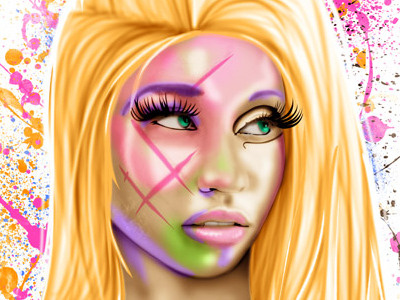 Nicki Minaj airbrush apparel illustration psd