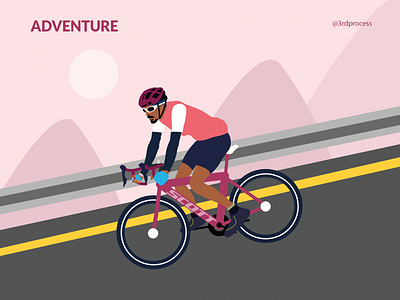 Adventure 100dayschallenge 100daysofillustration adventure branding cycle cycling cylist design downhill flat hills illustration illustrator photoshop road trip roadbiking speed vector