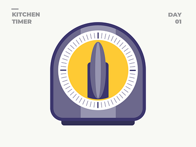 Day1 KitchenTimer 100dayschallenge 100daysofillustration clock design flat illustration kitchen timer timer vector