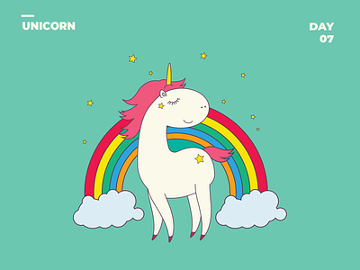 Day 07 - UNICORN for my friend 100dayschallenge 100daysofillustration design flat friend illustration illustrator love simple simpleillustration unicorn vector