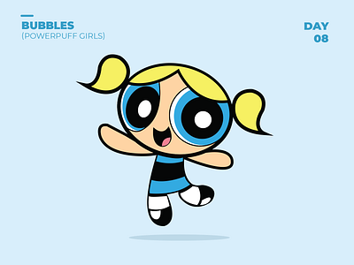 BUBBLES (Powerpuff Girls) 100dayschallenge 100daysofillustration animation art blue bubbles cartoon cartoon character character design digital flat flatdesign illustration illustrator minimal simple simpleillustration vector