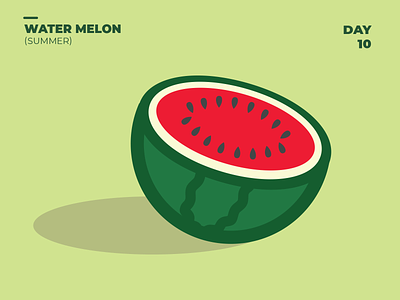 Watermelon - Summer Need 100dayschallenge 100daysofillustration design flat fruit fruits illustration illustrator simple simpleillustration summer summertime vector watermelon