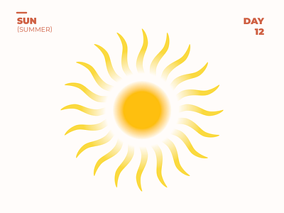 SUN - Summmer 100dayschallenge 100daysofillustration art day12 design flat illustration illustrator simple simpleillustration summer summertime sun sunny sunny day sunrise vector