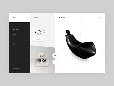 Classy Product Page Interaction animation branding classy clean design elegant gadget geometic interaction luxury minimal motion music product design simple design speaker typography ui ux web