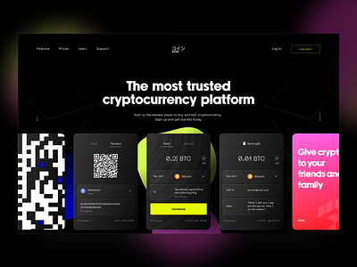 Koin - Centralized Exchange (CEX) application arounda bitcoin coin crypto crypto website exchange home page design landing page platform product page design startup transactions user interface ux ui design wallet web website